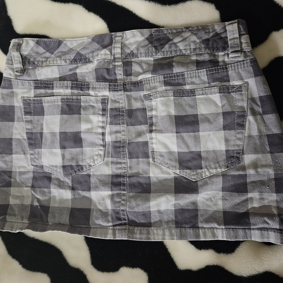 Miley Cyrus And Max Azria Gray Checkered Plaid Mini Skirt Vintage - Picture 3 of 6
